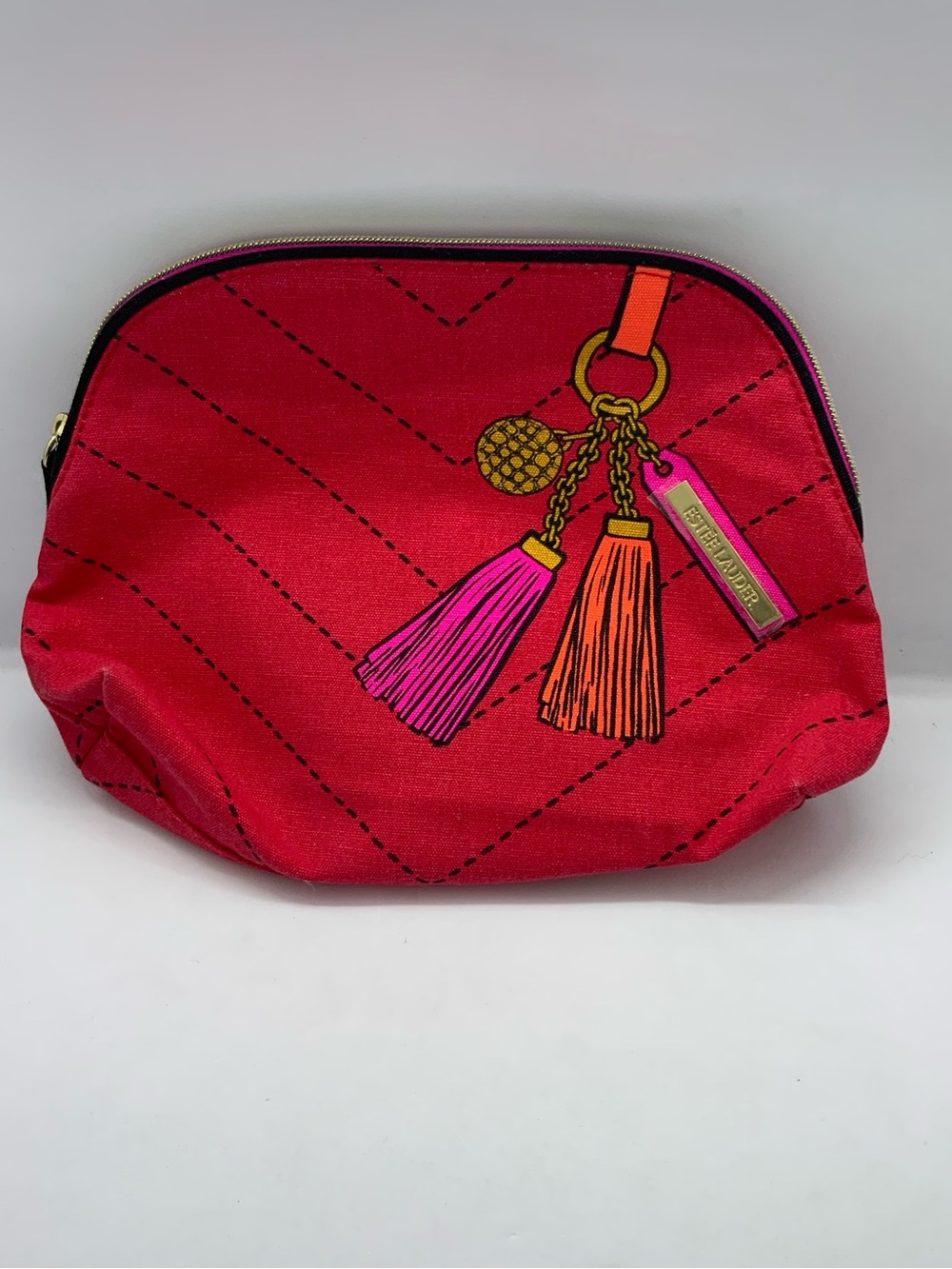 Estée Lauder Canvas Cosmetic Bag Red